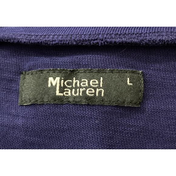 NWT Michael Lauren Cobalt Blue Vasquez Lace Front Pullover Top Size Large Casual - Picture 4 of 5